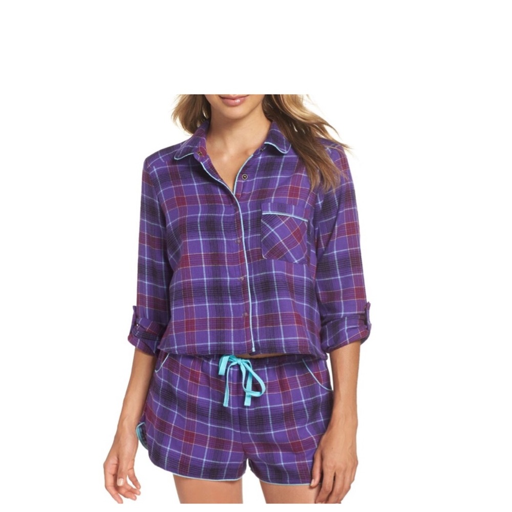 Crop Flannel Pajama Set